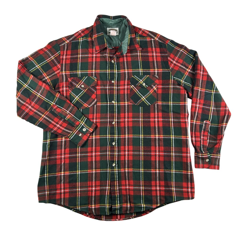 Vintage Midwest Traders Shirt Mens Medium Plaid Long Sleeve Lined Flannel 90s